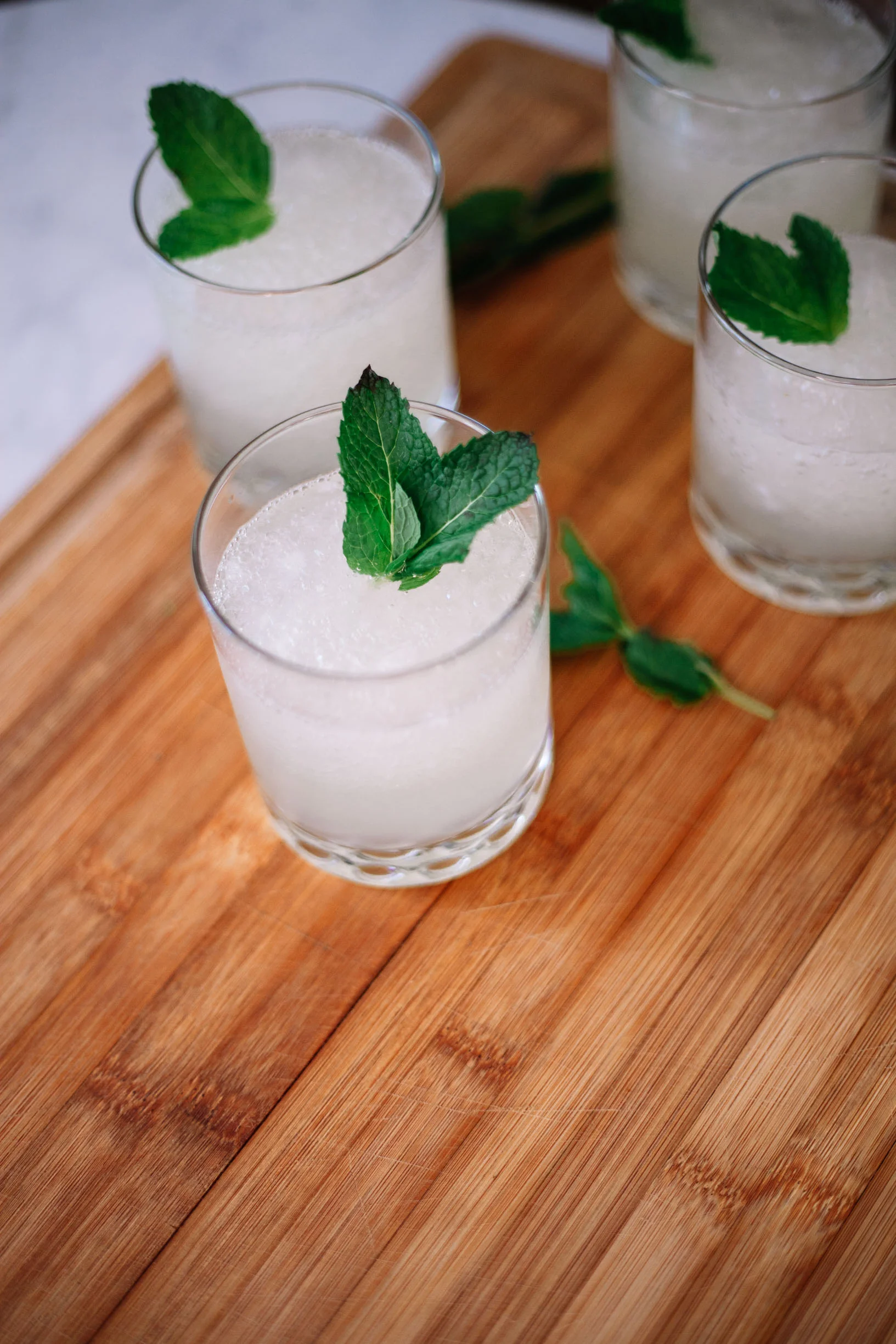 frozen mint moscow mules with honey ginger syrup — Marina Gunn Martin